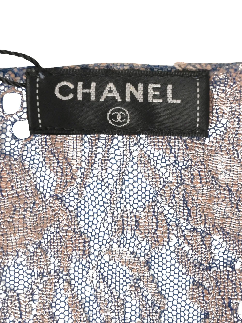 Pre-owned Chanel Lace Fringed Top In Blue