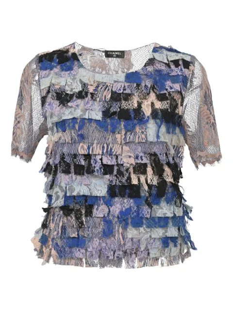 CHANEL Pre-Owned lace fringed top
