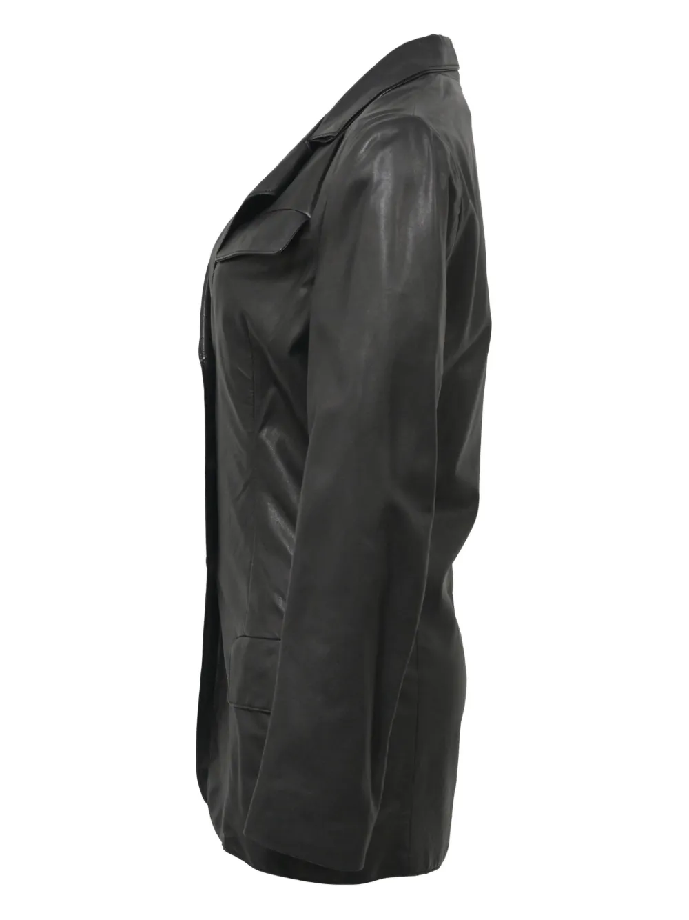Pre-owned Bottega Veneta Single-breasted Leather Jacket In Black