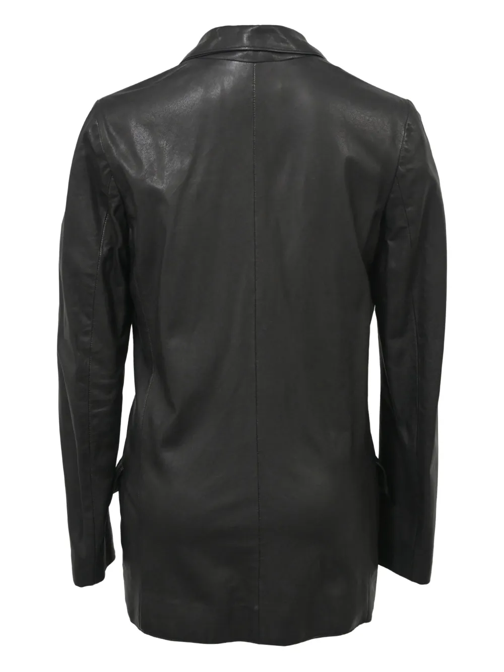 Pre-owned Bottega Veneta Single-breasted Leather Jacket In Black