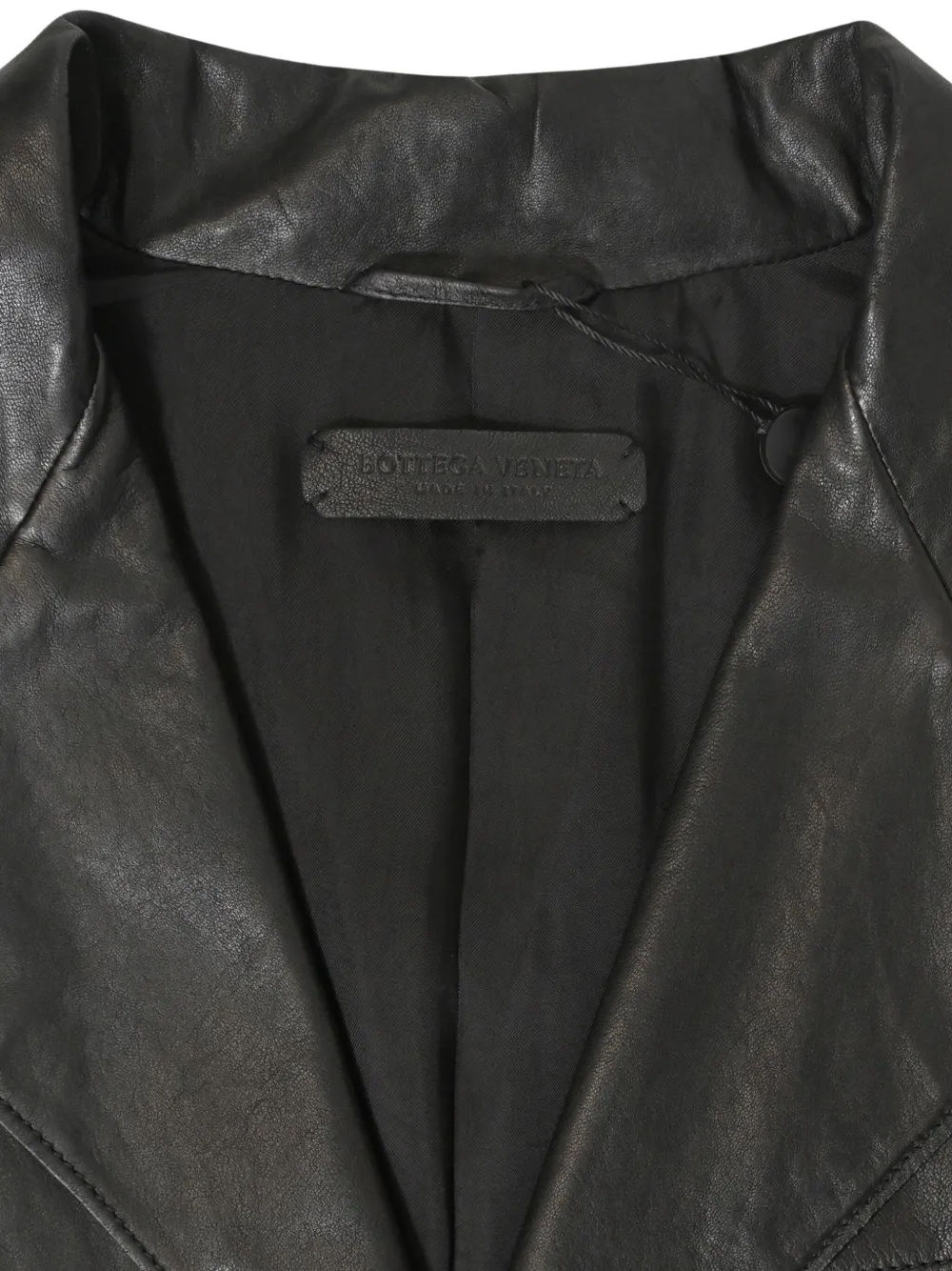 Pre-owned Bottega Veneta Single-breasted Leather Jacket In Black