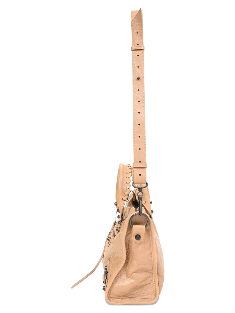 BALENCIAGA Pre-owned Small Le City Studded Braided Tote Bag In Neutral