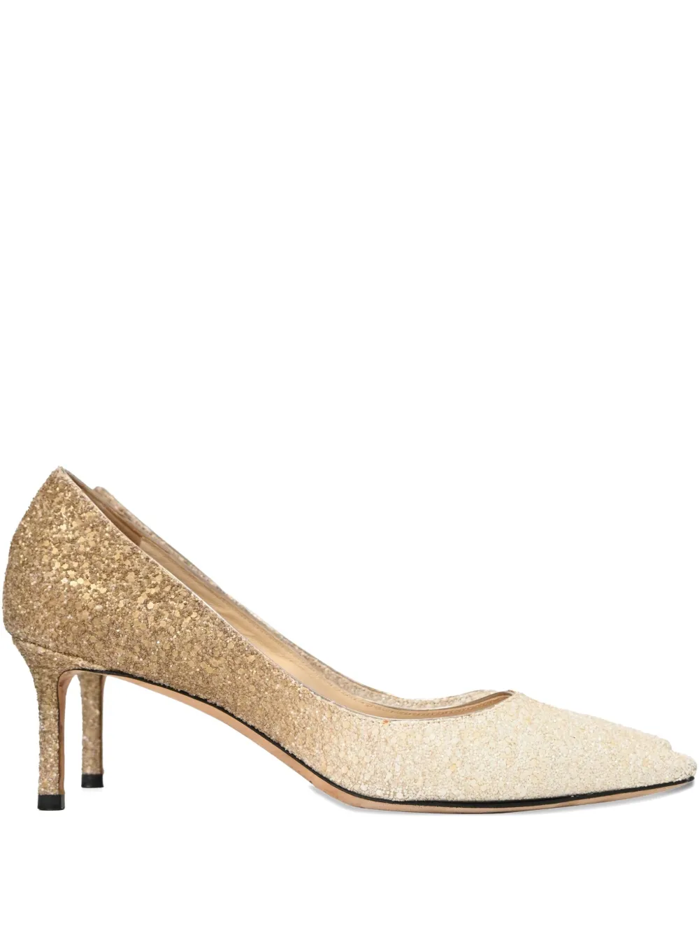 JIMMY CHOO Pre-owned Pointed-toe Glitter Pumps In Neutral
