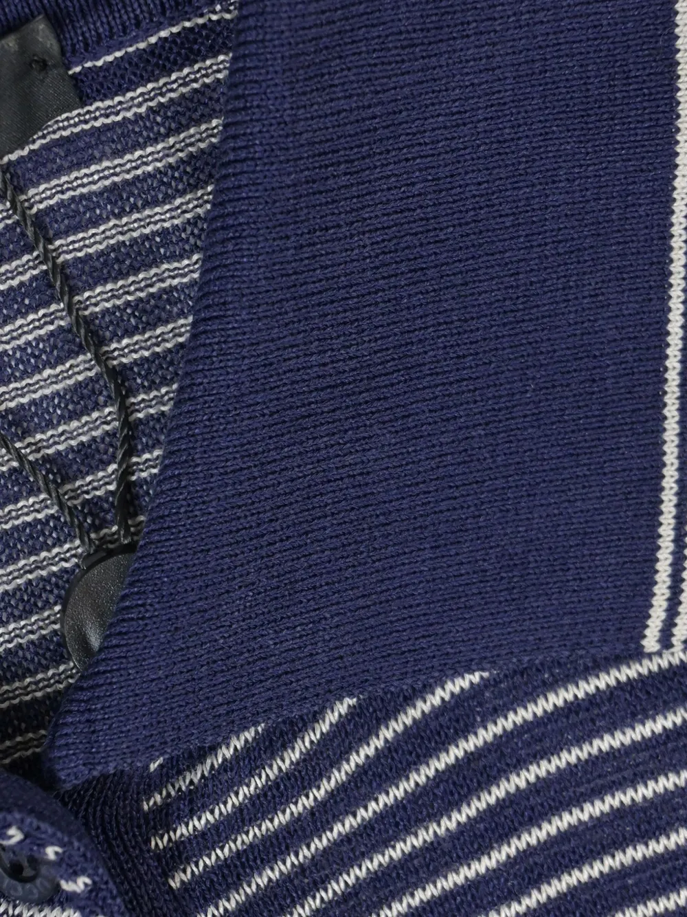 Pre-owned Gucci Striped Anchor Knit Polo Shirt In Blue