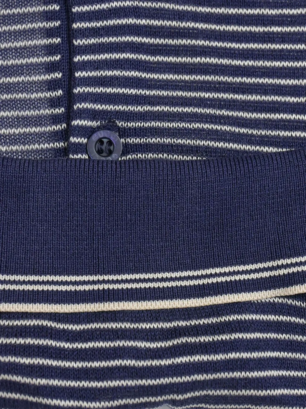 Pre-owned Gucci Striped Anchor Knit Polo Shirt In Blue