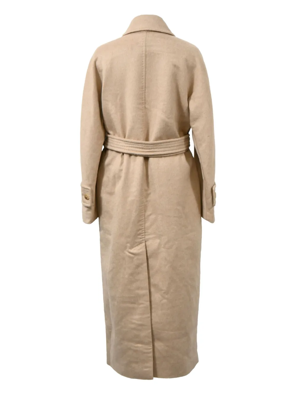 Max Mara Wollen jas met ceintuur - Beige