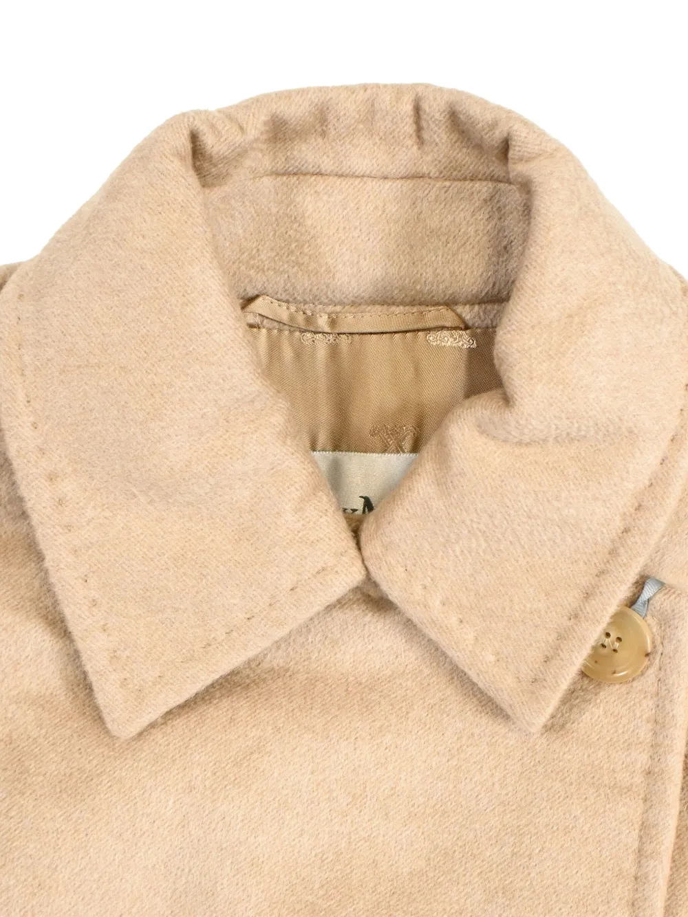 MAX MARA Pre-owned Belted Wool Coat In Neutral