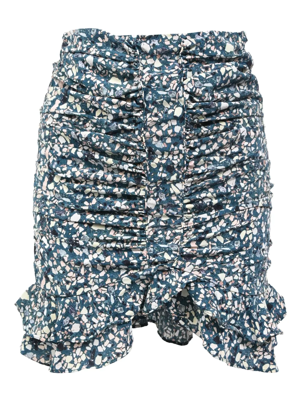 Pre-owned Isabel Marant Vintage Ruched Floral Skirt In Blue