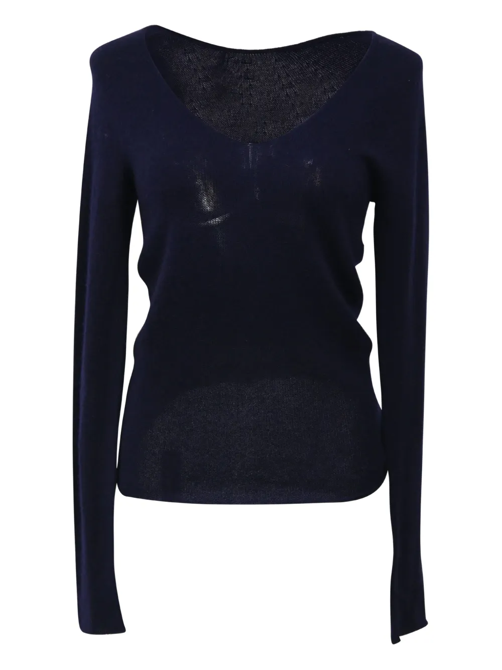 Gucci Pre-Owned knitted V-neck T-shirt - ブルー