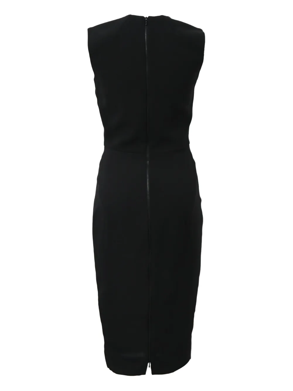 Victoria Beckham Mouwloze mesh midi-jurk - Zwart