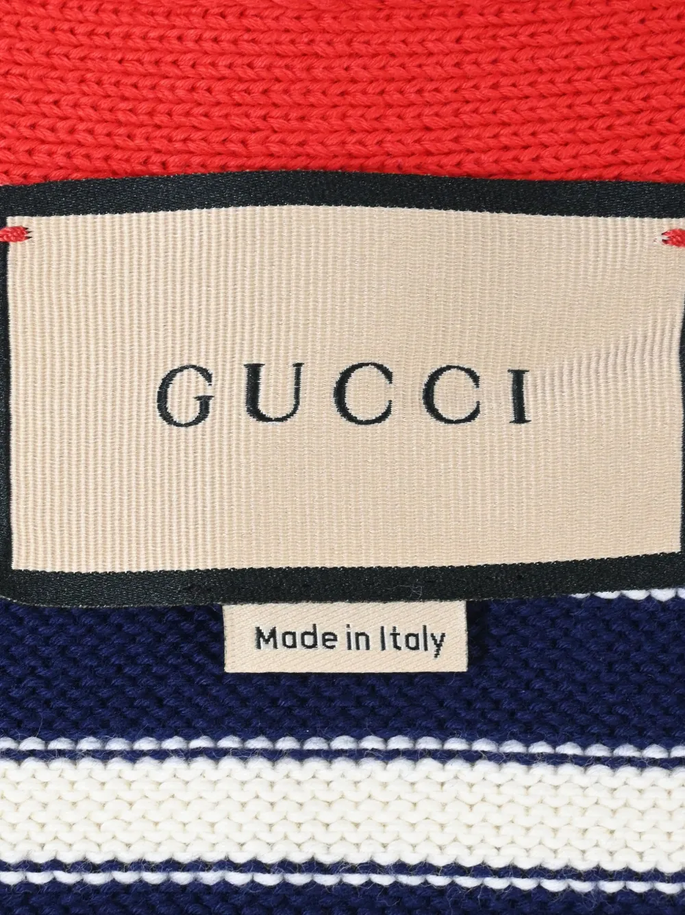 Pre-owned Gucci Pointelle-knit Striped Cardigan In Neutral