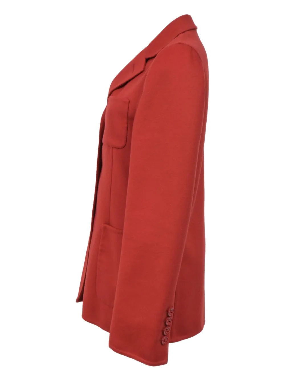 Pre-owned Bottega Veneta Buttoned Patch-pocket Blazer In Red