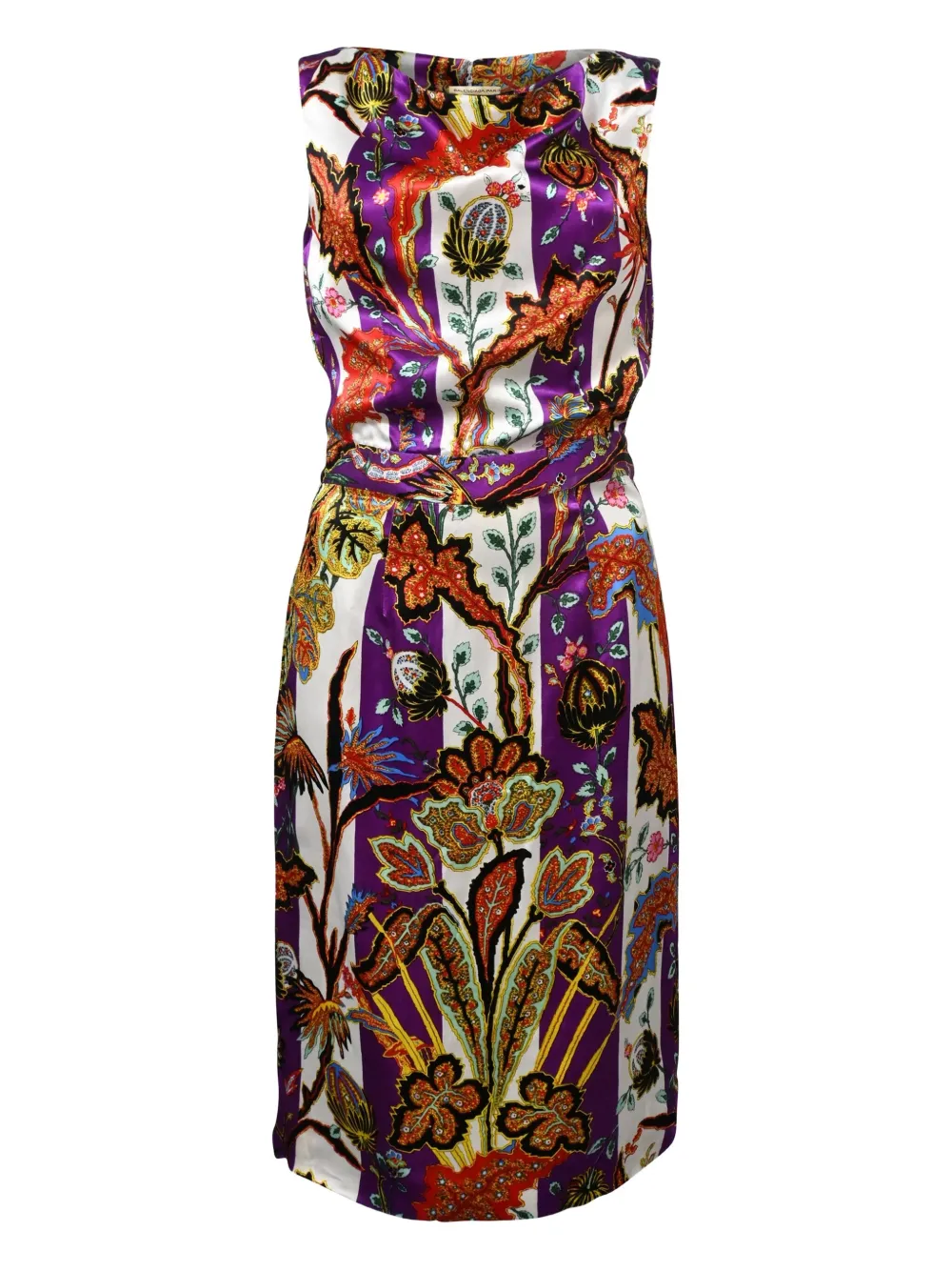 Balenciaga Pre-Owned printed sleeveless mini dress - パープル