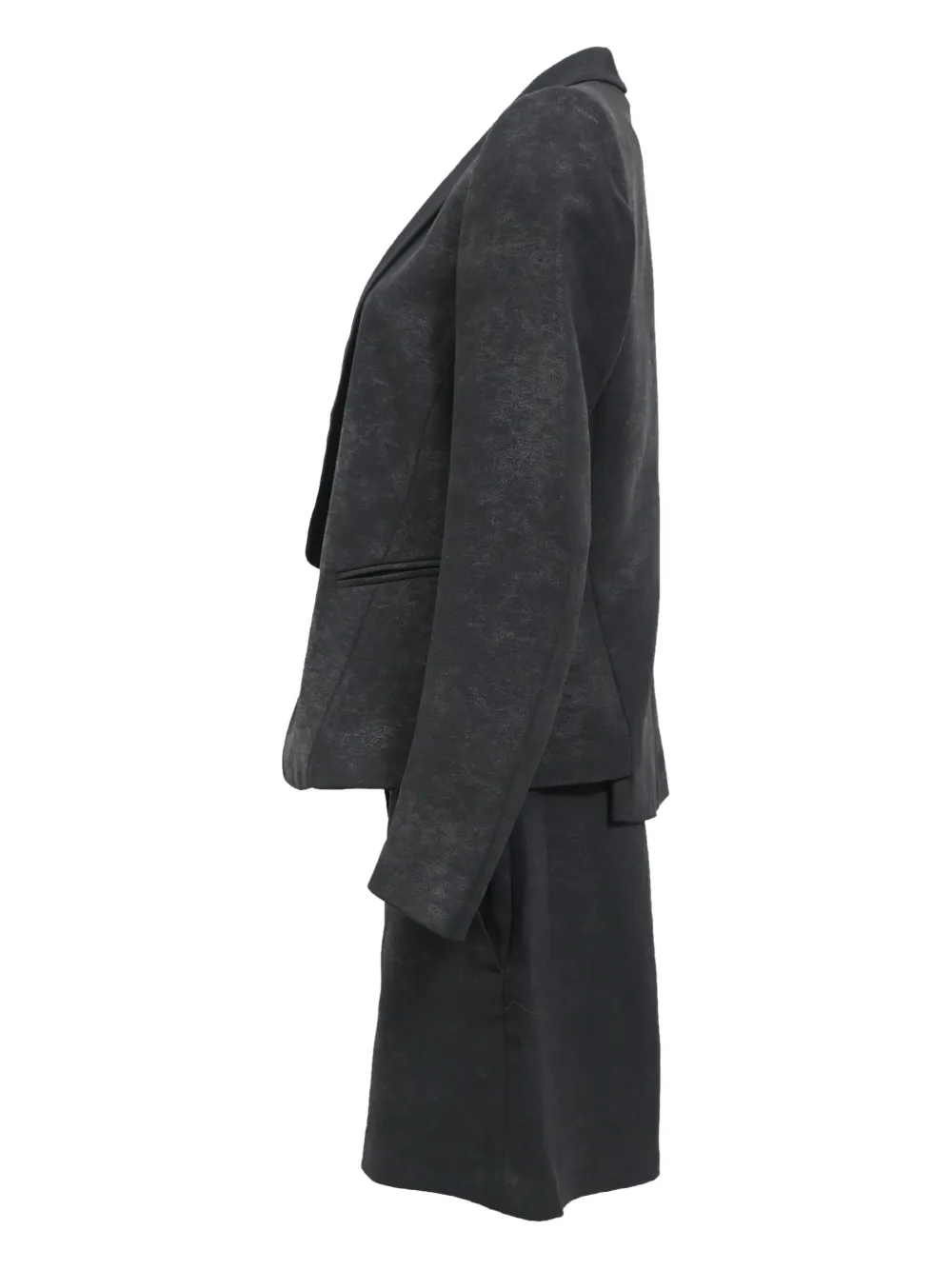 Pre-owned Sandro Shimmered Blazer Shorts Set In Black