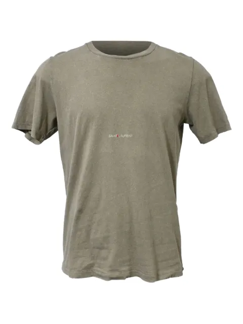 Saint Laurent Pre-Owned logo-print distressed T-shirt
