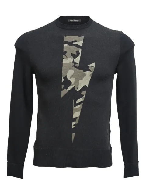 Neil Barrett camo lightning-bolt sweater