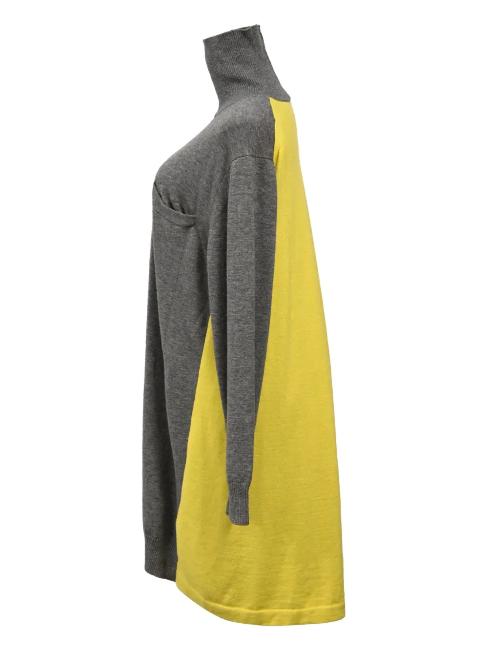 Pre-owned Sacai Knitted Turtleneck Dress In Gray