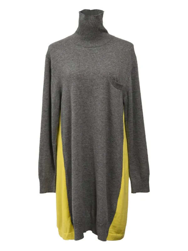 Sacai Knitted Turtleneck Dress - Grey