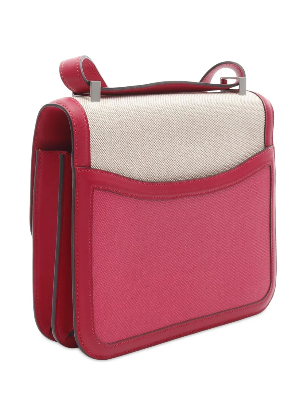 Pre-owned Hermes 2021 Toile H Berline Swift Constance Iii 24 Shoulder Bag In Pink