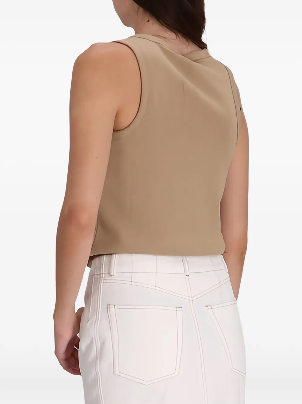 Hugo Boss Logo-embroidered Tank Top In Neutral
