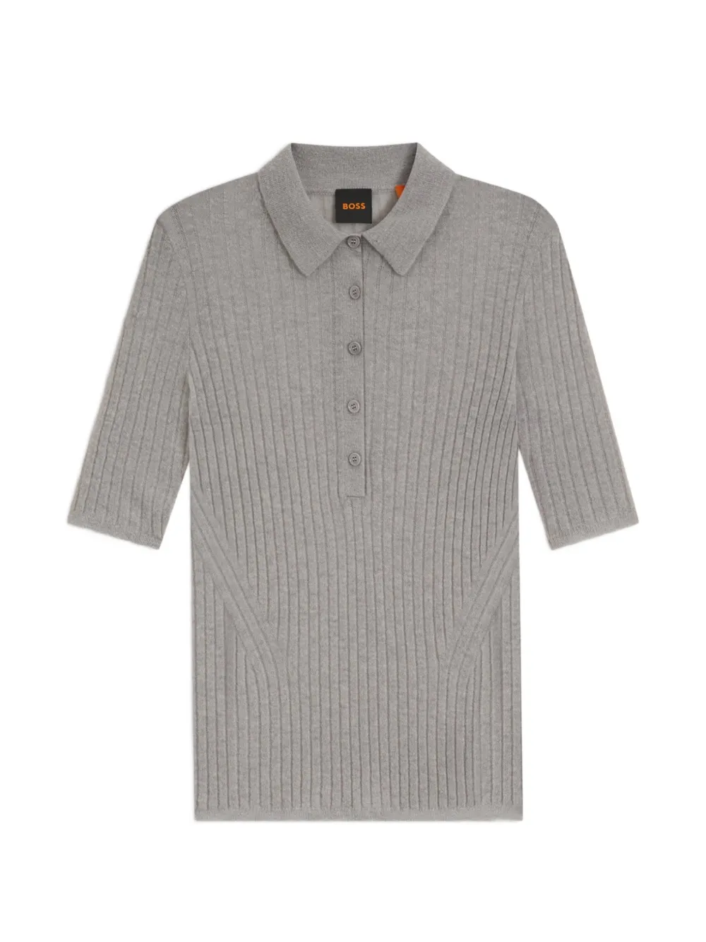 BOSS Polo a coste - Grigio