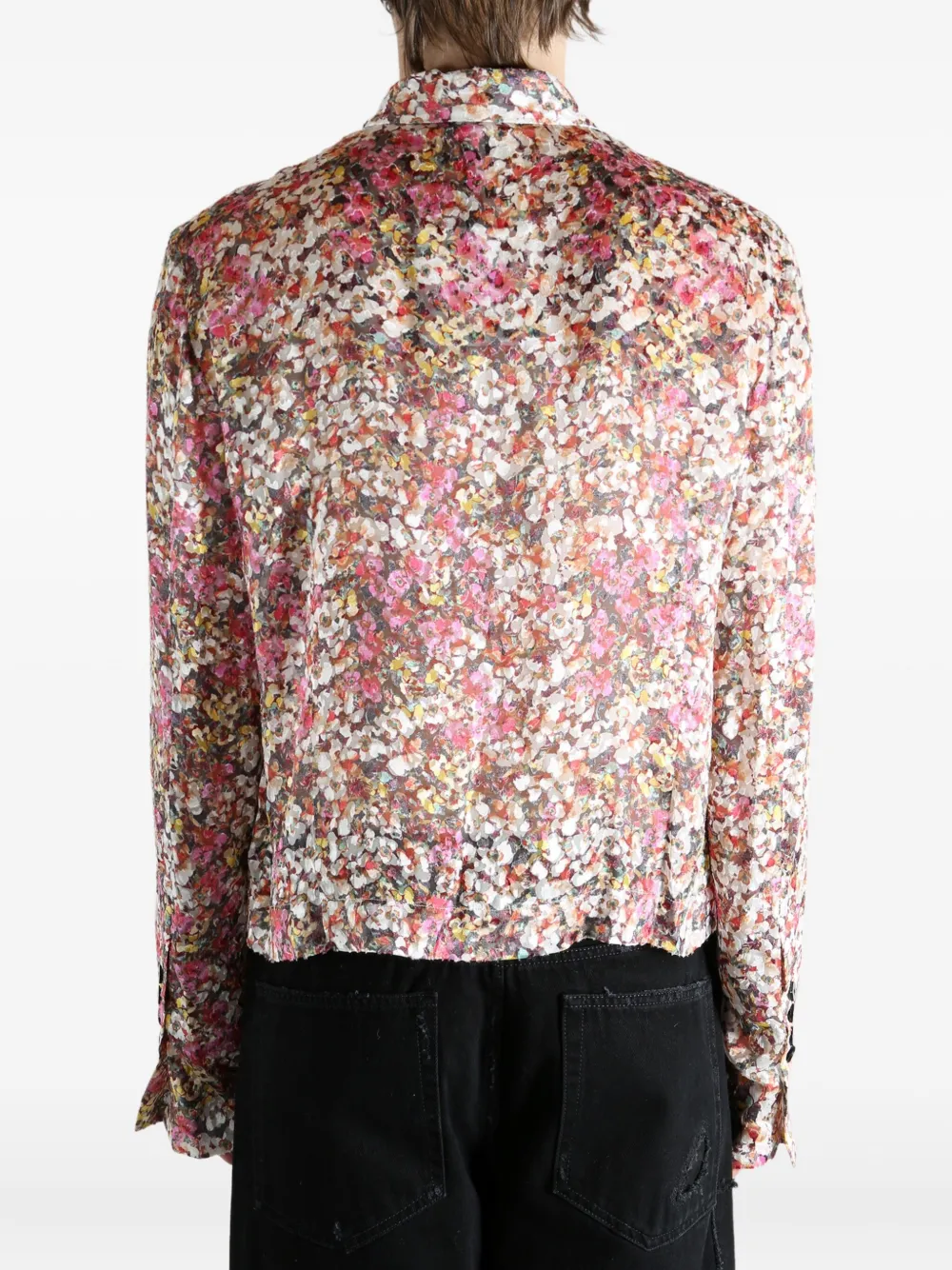 Sapio Devoré Floral Shirt In Multi