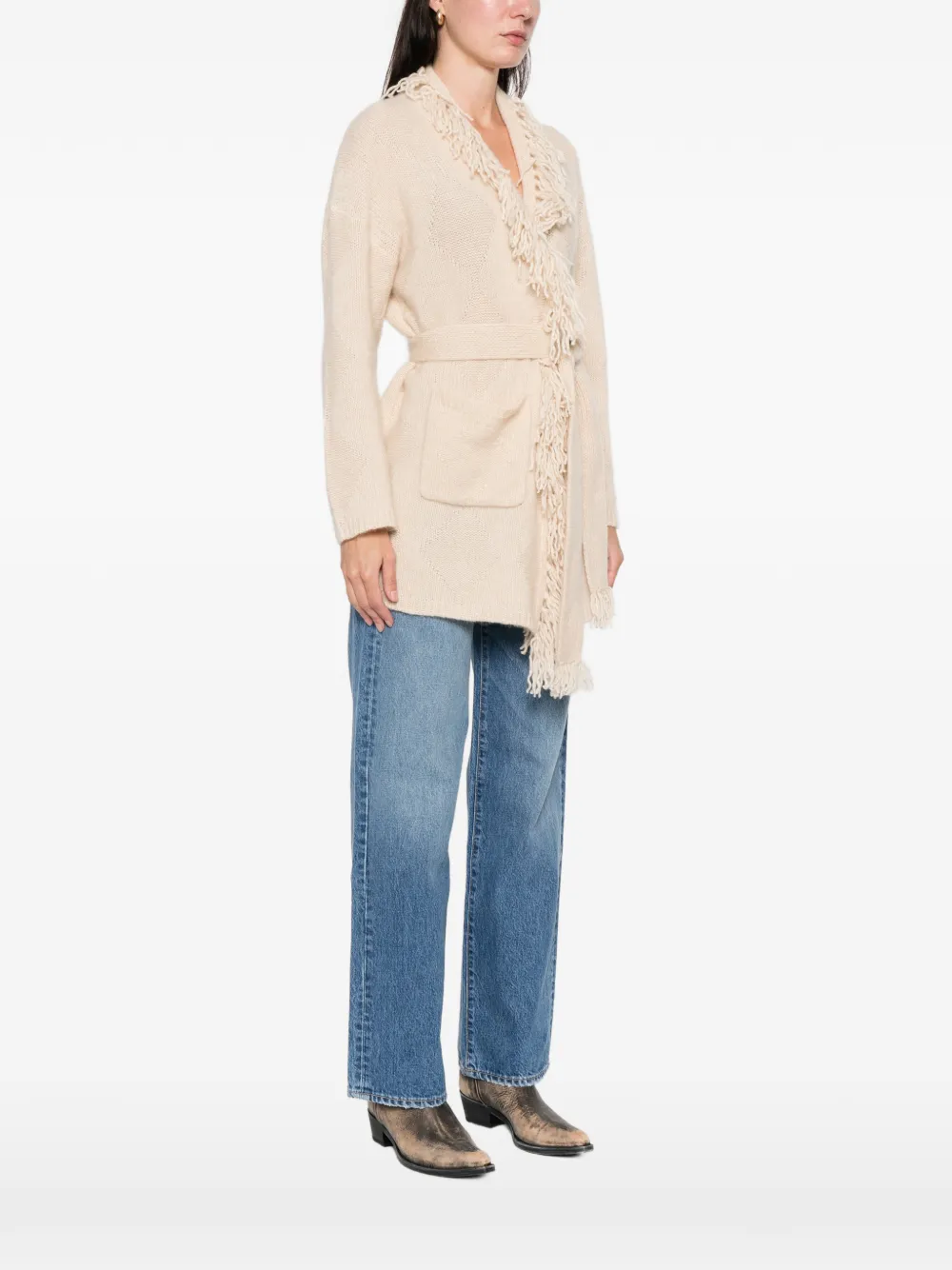  Hemisphere Fringed Belted Jacket - Neutrals 