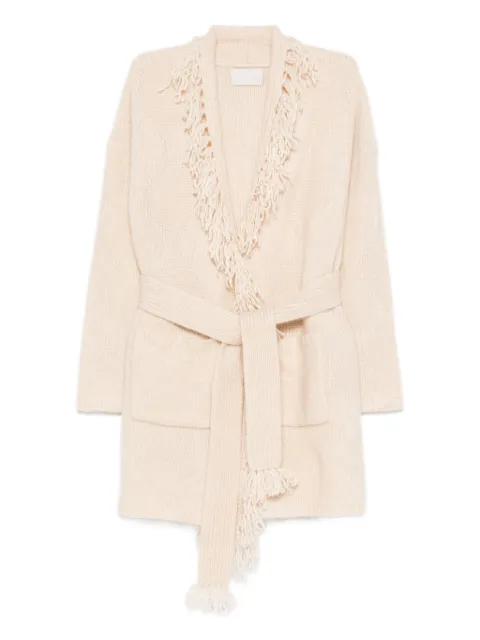 Hemisphere fringed belted jacket