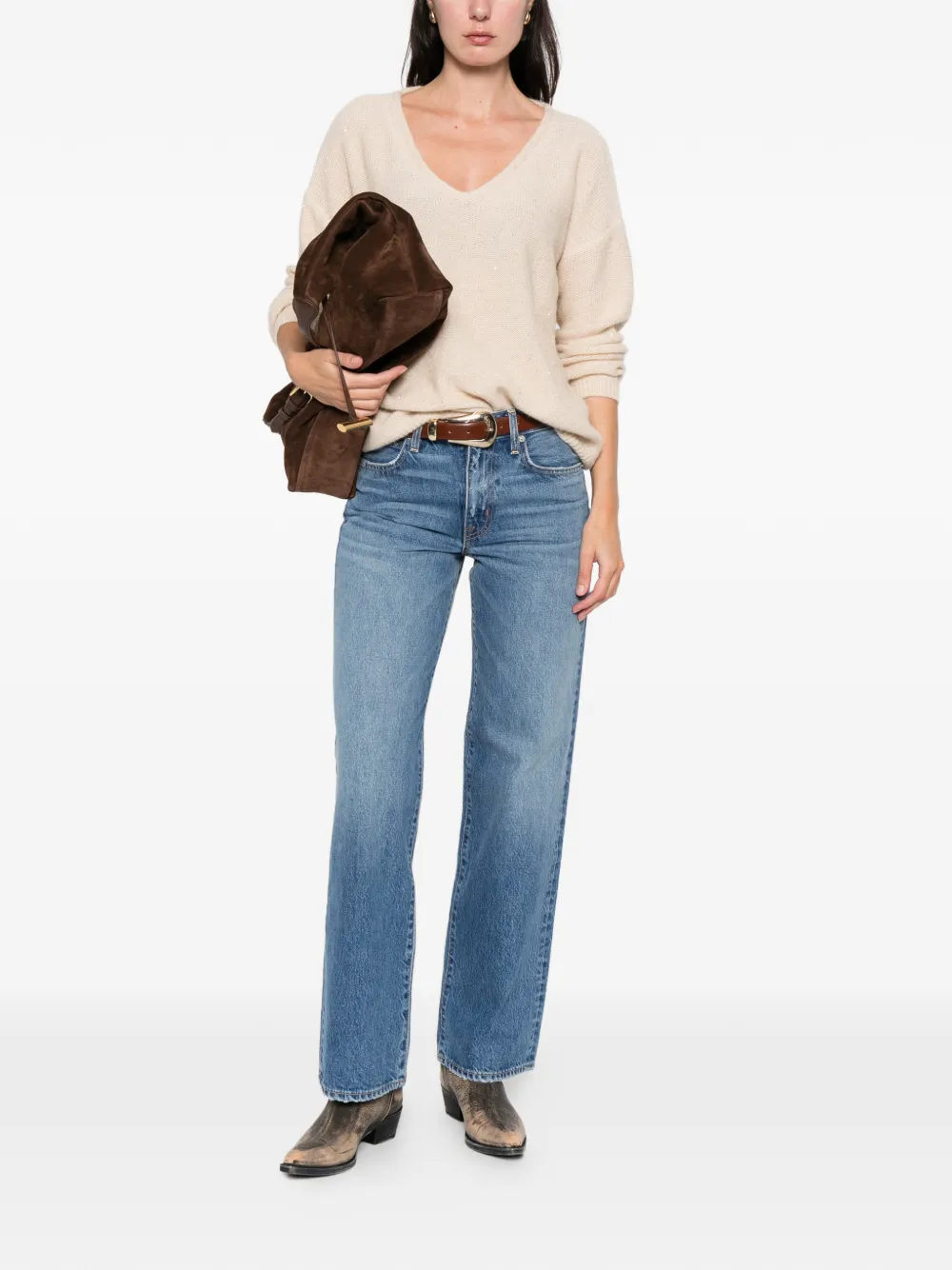 Hemisphere pull en maille à col v | Pulls | Image 2