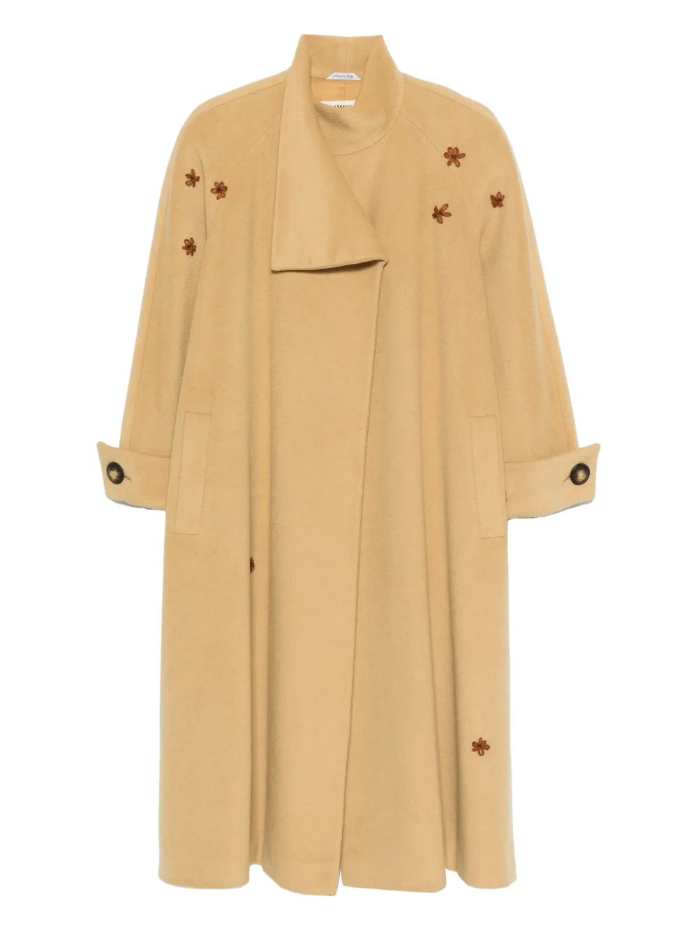 A.N.G.E.L.O. Vintage Upcycling floral appliquéd coat - Yellow