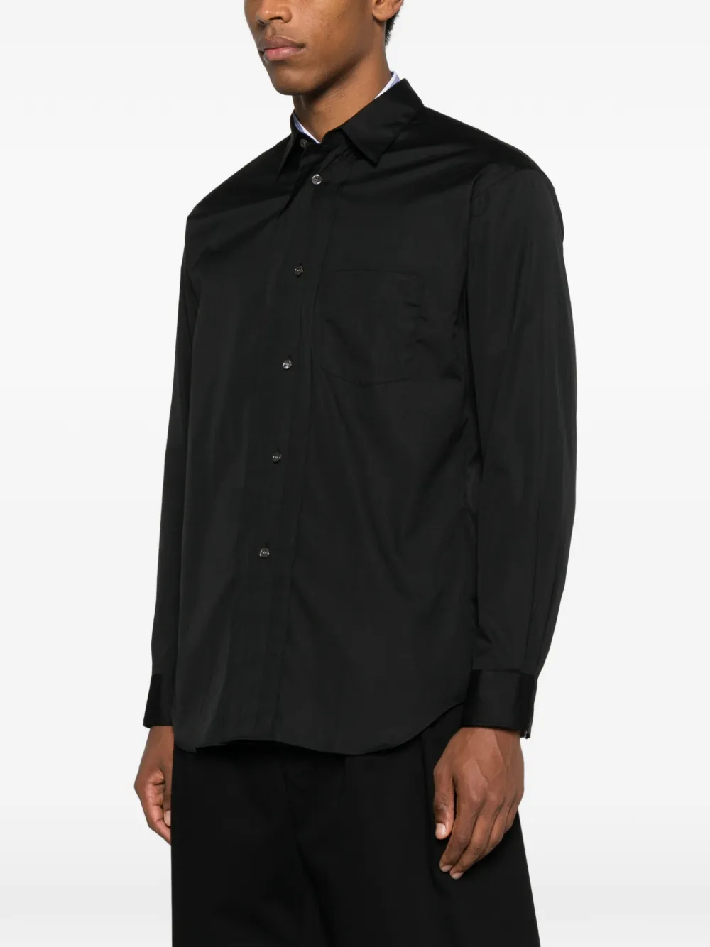 Comme Des Garçons Shirt Overhemd met borstzak en lange mouwen Zwart