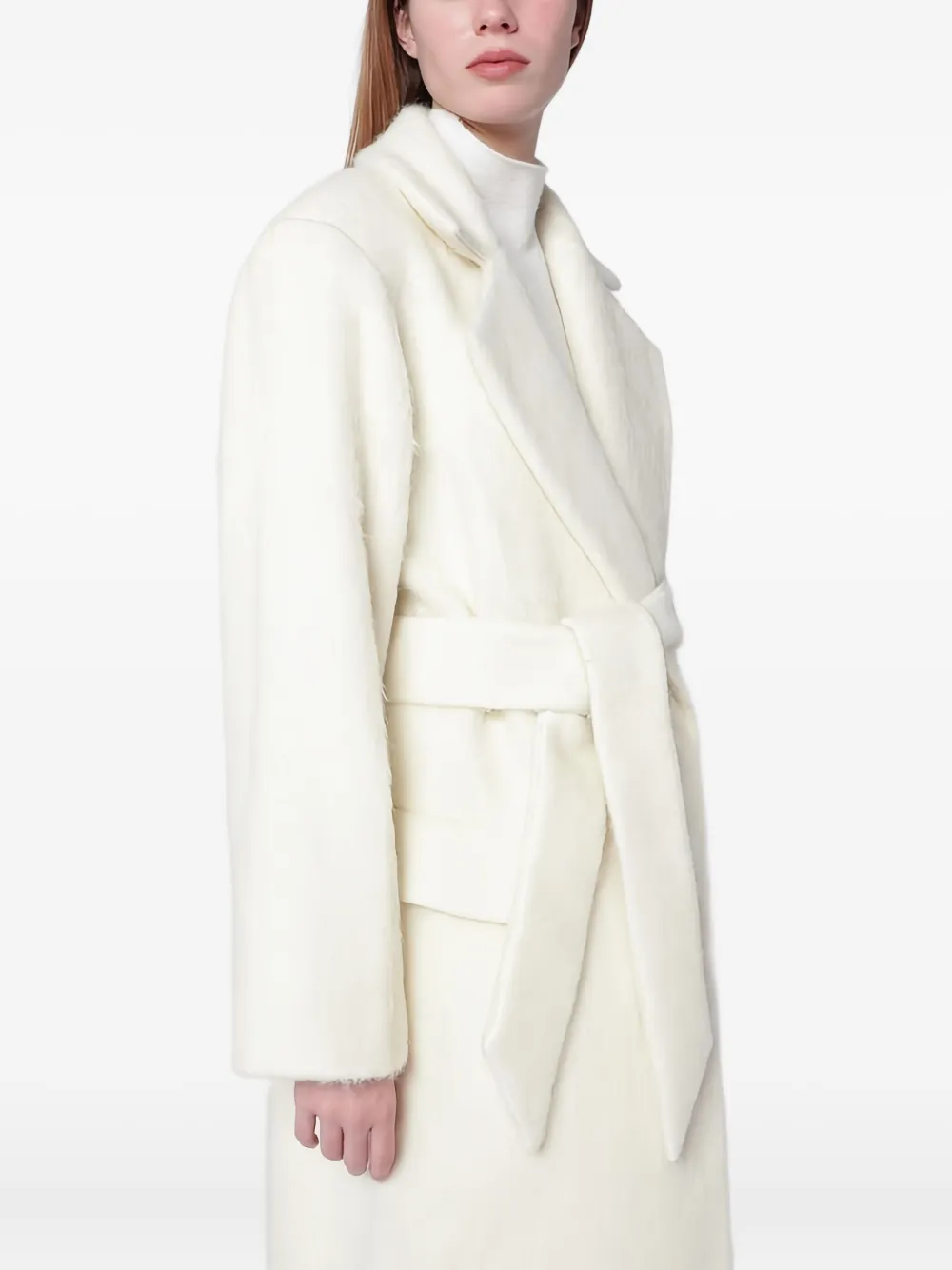Almada Label Elisabetta Franchi Padded Jacket With Belt In White