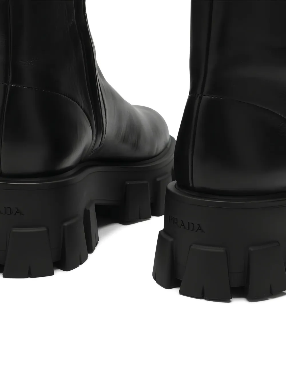 Prada elastic-trim boots Zwart
