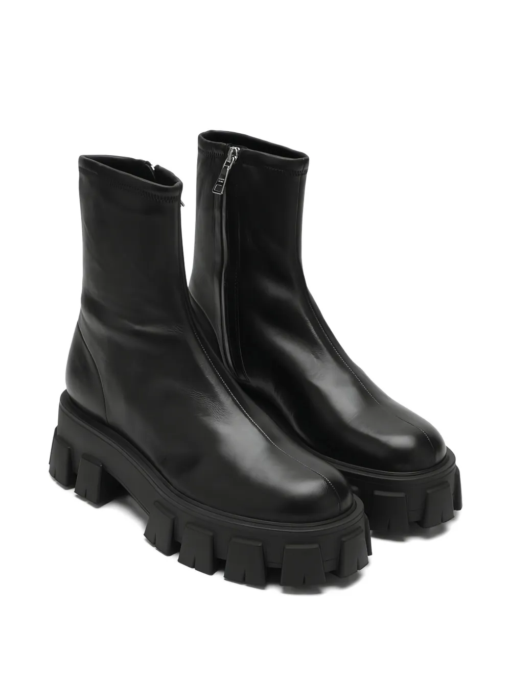 Prada elastic-trim boots Zwart