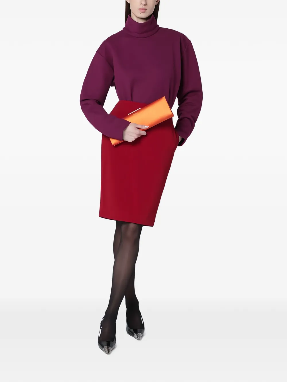 Saint Laurent large Midnight clutch bag - Oranje