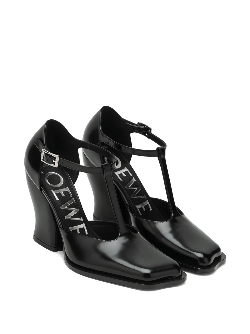 LOEWE 90 mm pumps met vierkante neus en T-bandje Zwart