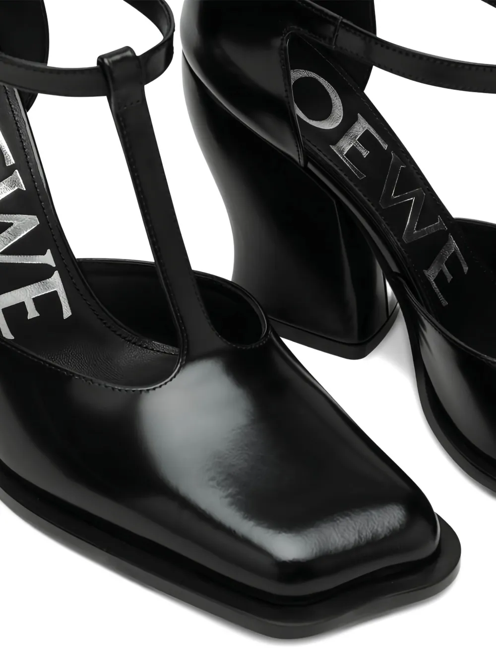 LOEWE 90 mm pumps met vierkante neus en T-bandje Zwart