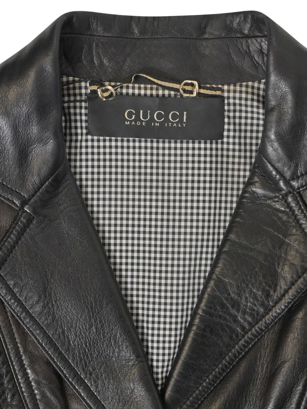 GUCCI Pre-owned 550mm Button Front Lleather Jacket In Black