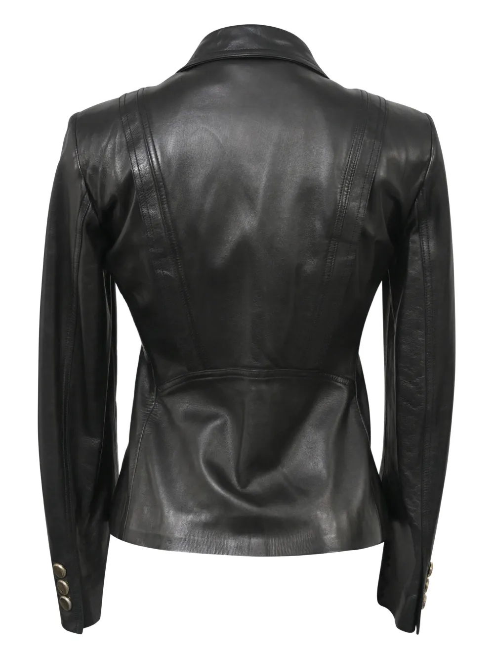 Gucci Pre-Owned 550mm button front lLeather jacket | Leather Jackets | Image 2