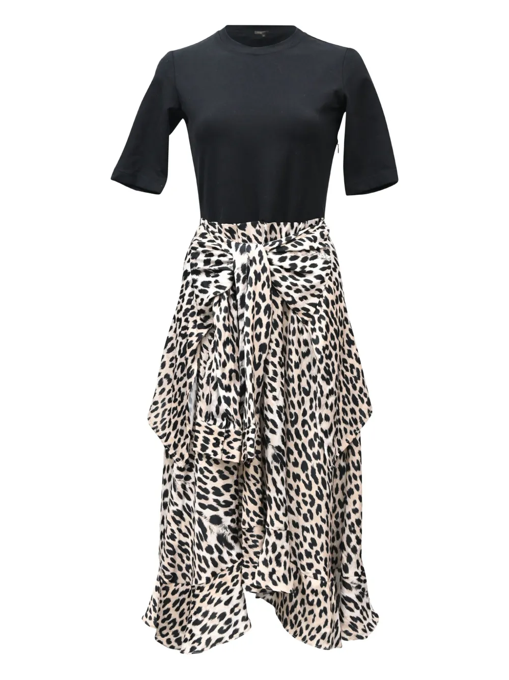 Maje tie-front leopard-print midi dress | Black | Image 1