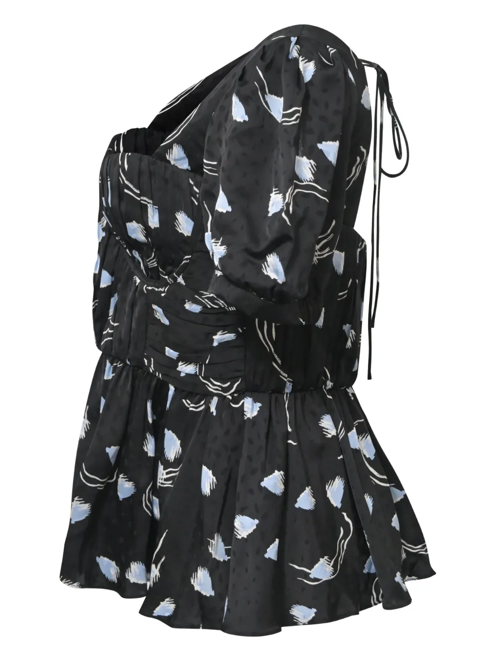 Self-Portrait 530mm gathered printed puff top | Blouses | Image 2