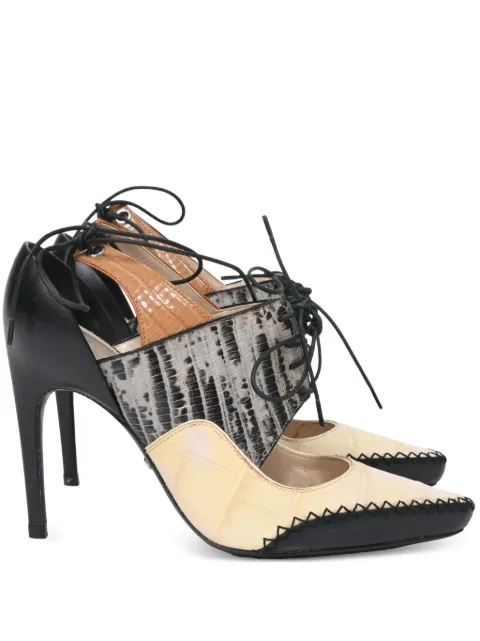 Christian Dior Pre-Owned 110mm crocodile-embossed lace-up pumps