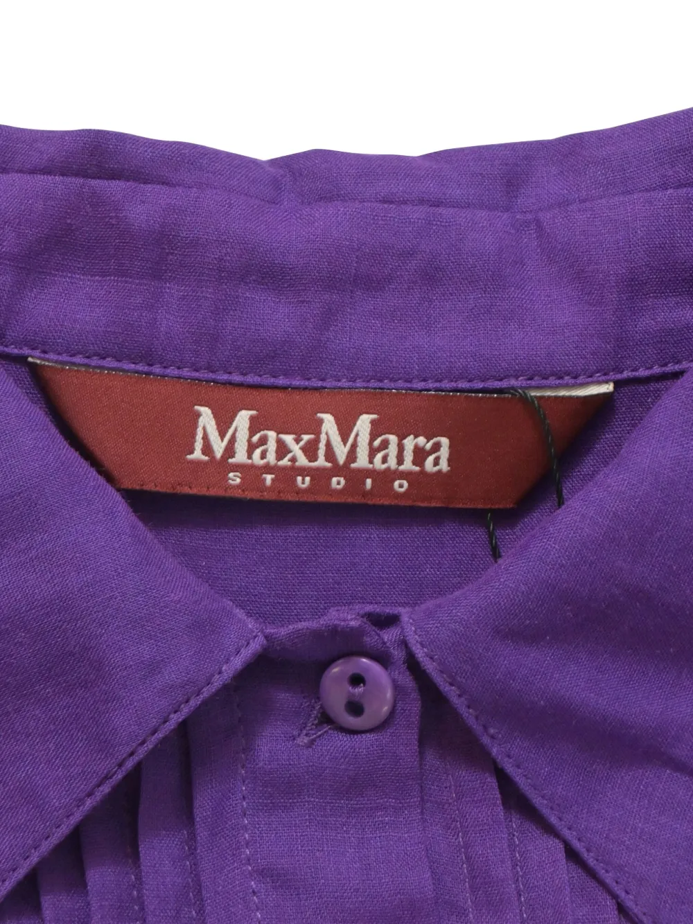 MAX MARA Pre-owned Pintuck Button-up Shirt In Purple