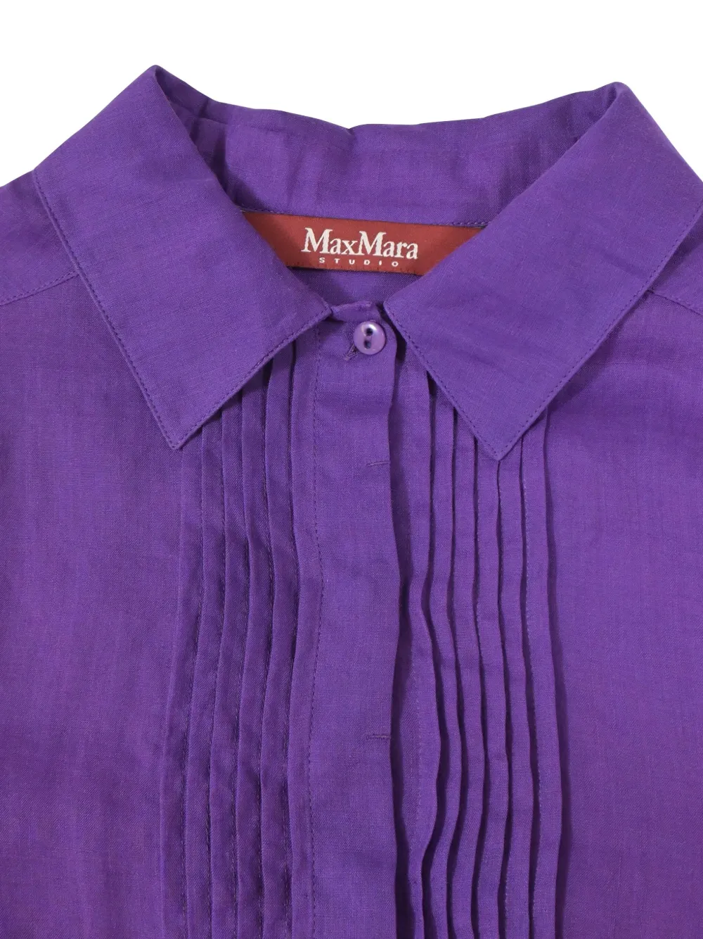 MAX MARA Pre-owned Pintuck Button-up Shirt In Purple