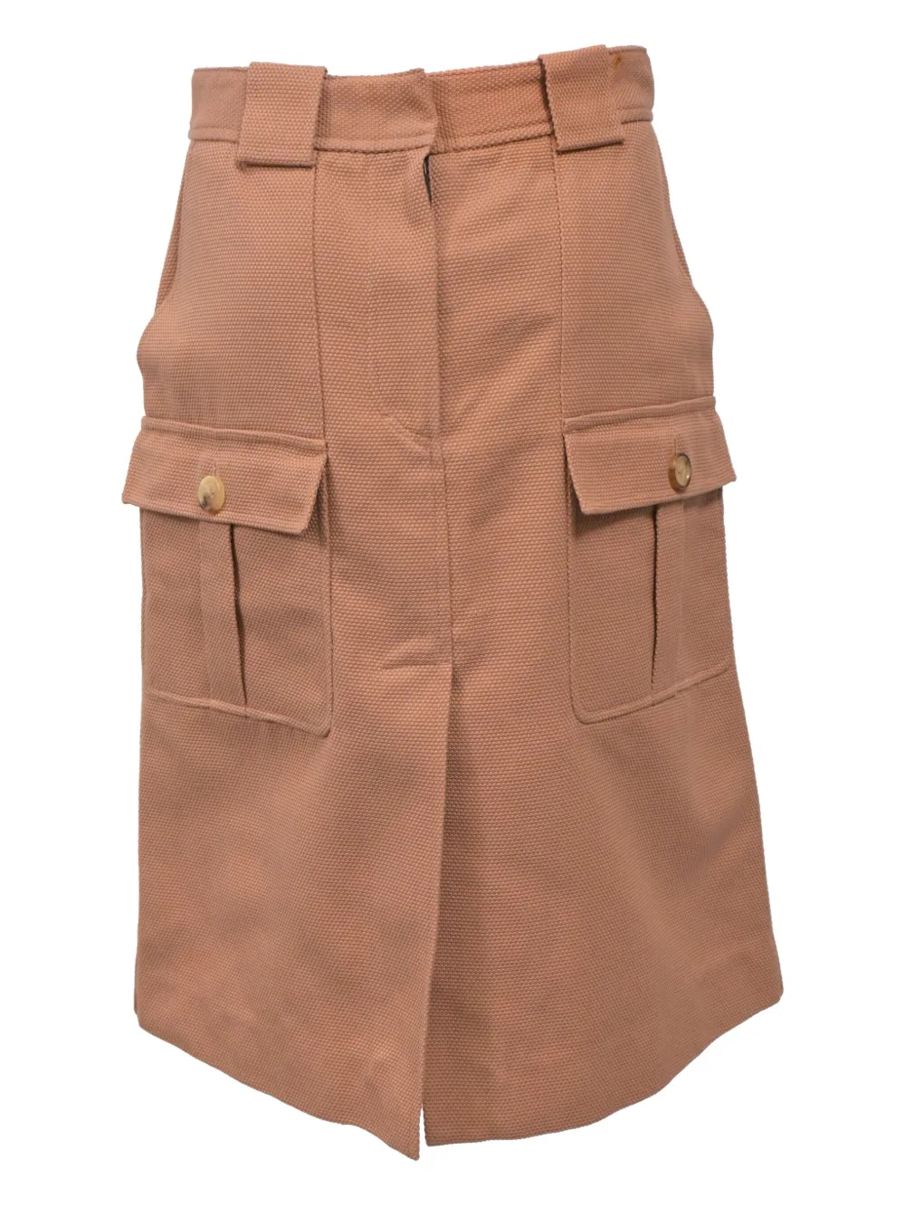 BOTTEGA VENETA Pre-owned Piqué-weave A-line Midi Skirt In Neutral