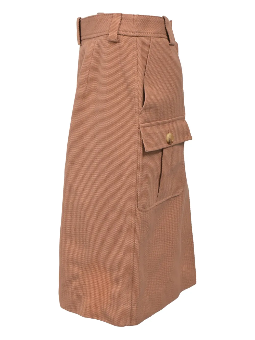 BOTTEGA VENETA Pre-owned Piqué-weave A-line Midi Skirt In Neutral