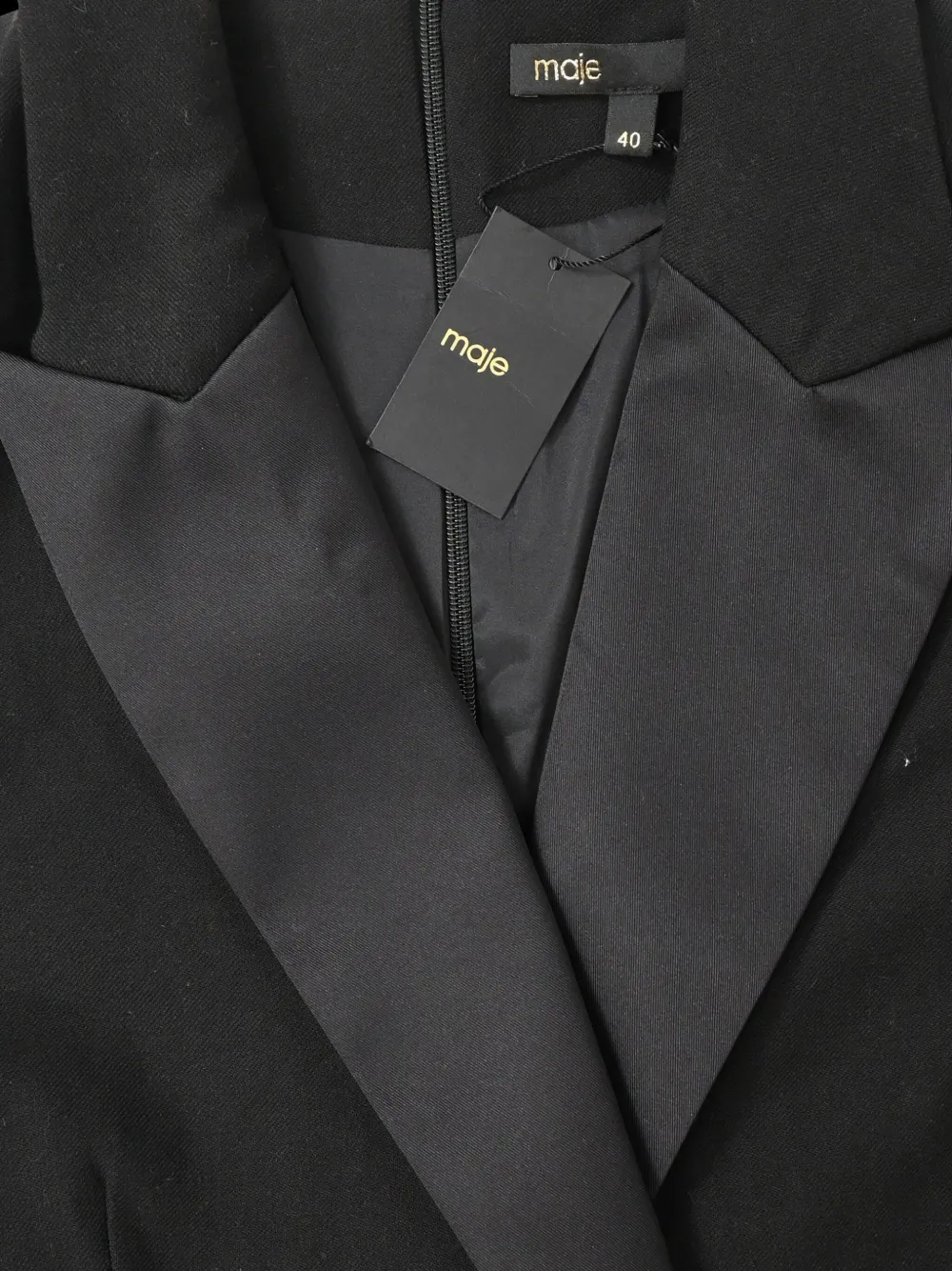 Pre-owned Maje Pacome Gabardine Jumpsuit In Black