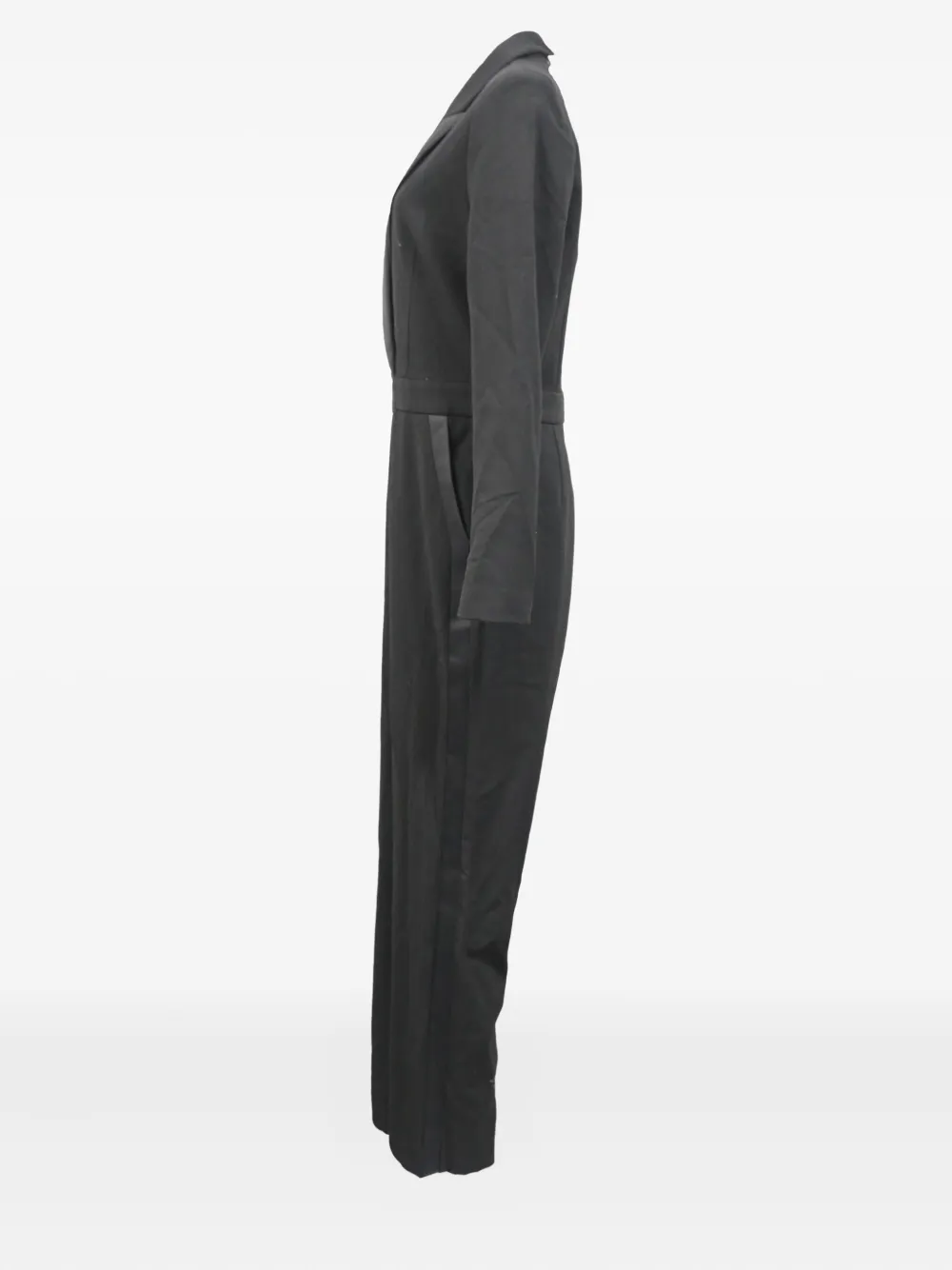 Pre-owned Maje Pacome Gabardine Jumpsuit In Black
