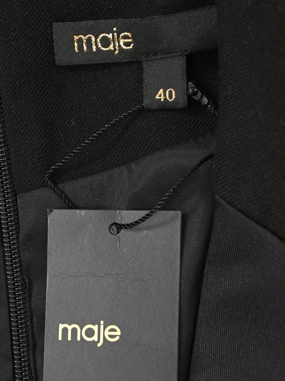 Pre-owned Maje Pacome Gabardine Jumpsuit In Black