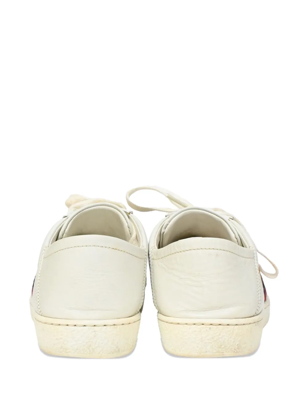 Pre-owned Gucci Ace Embroidered Sneakers In White